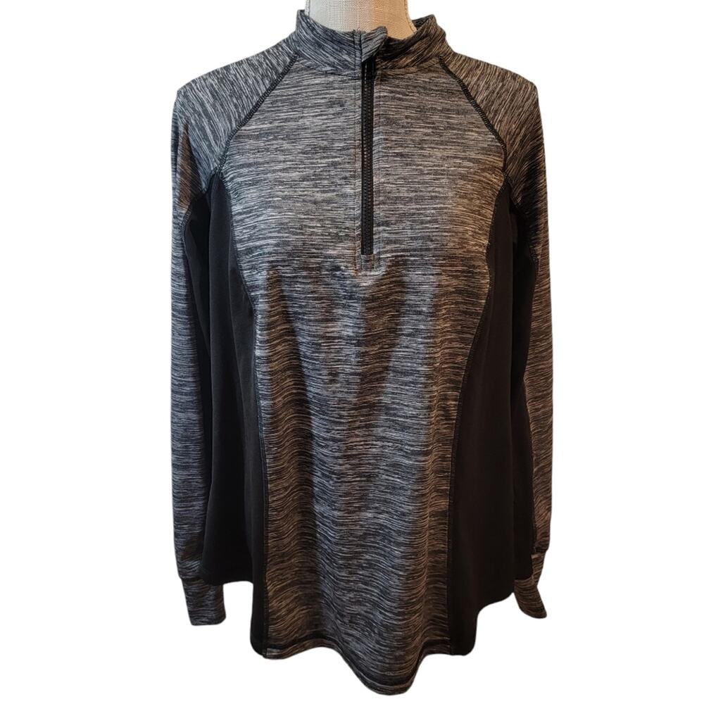 Torrid Super Soft Performance Jersey Quarter Zip Active Pullover Grey/Black 1/1x
